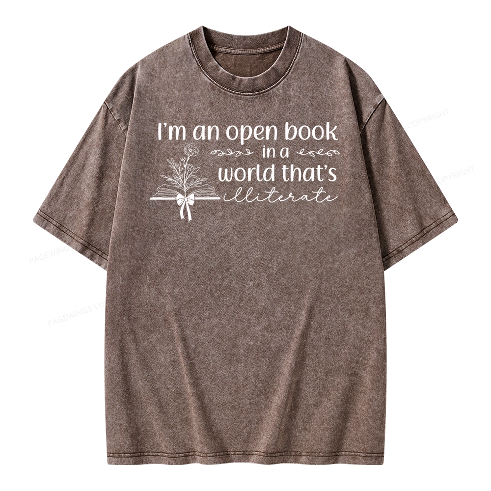 Pagewings An Open Book in a World Unisex Washed T-shirt