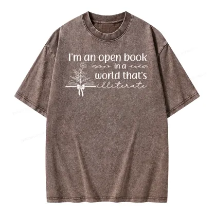 Pagewings An Open Book in a World Unisex Washed T-shirt