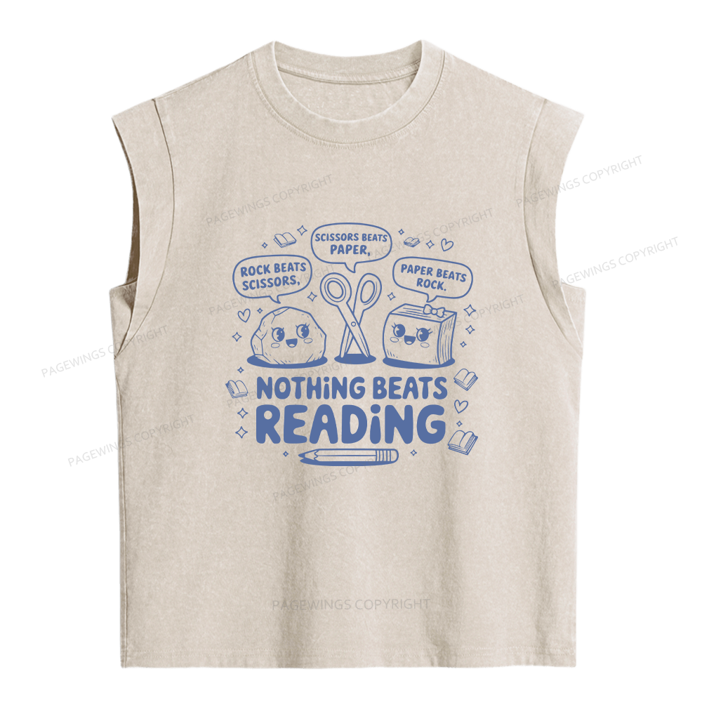 Pagewings Nothing Beats Reading Women's Washed Tank Top
