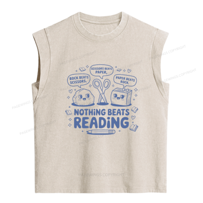 Pagewings Nothing Beats Reading Women's Washed Tank Top