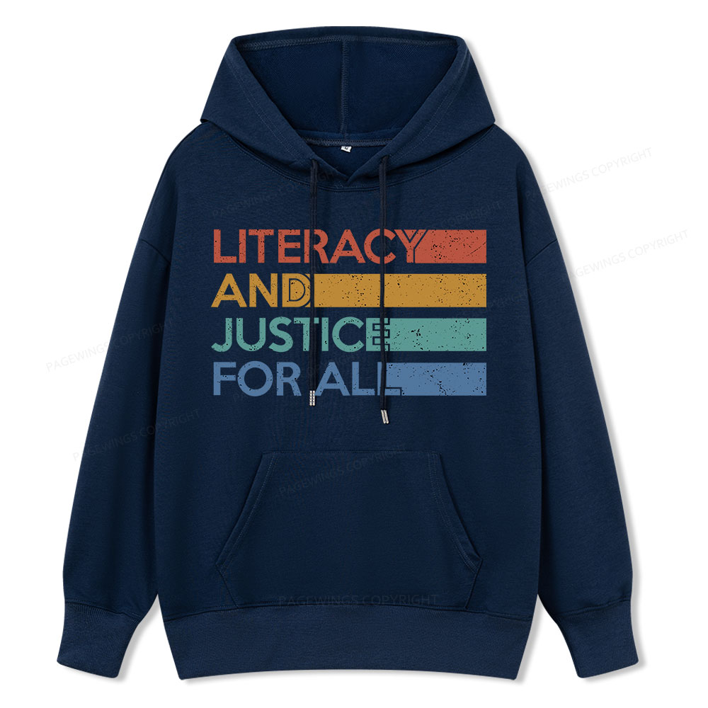 Pagewing Literacy and Justice For All Unisex Classic Hoodie