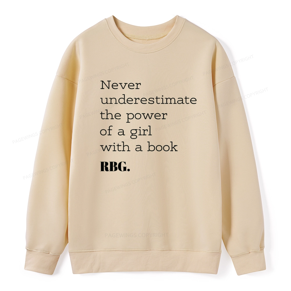 Pagewings Never Underestimate The Power Of a Girl With a Book Unisex Classic Sweatshirt