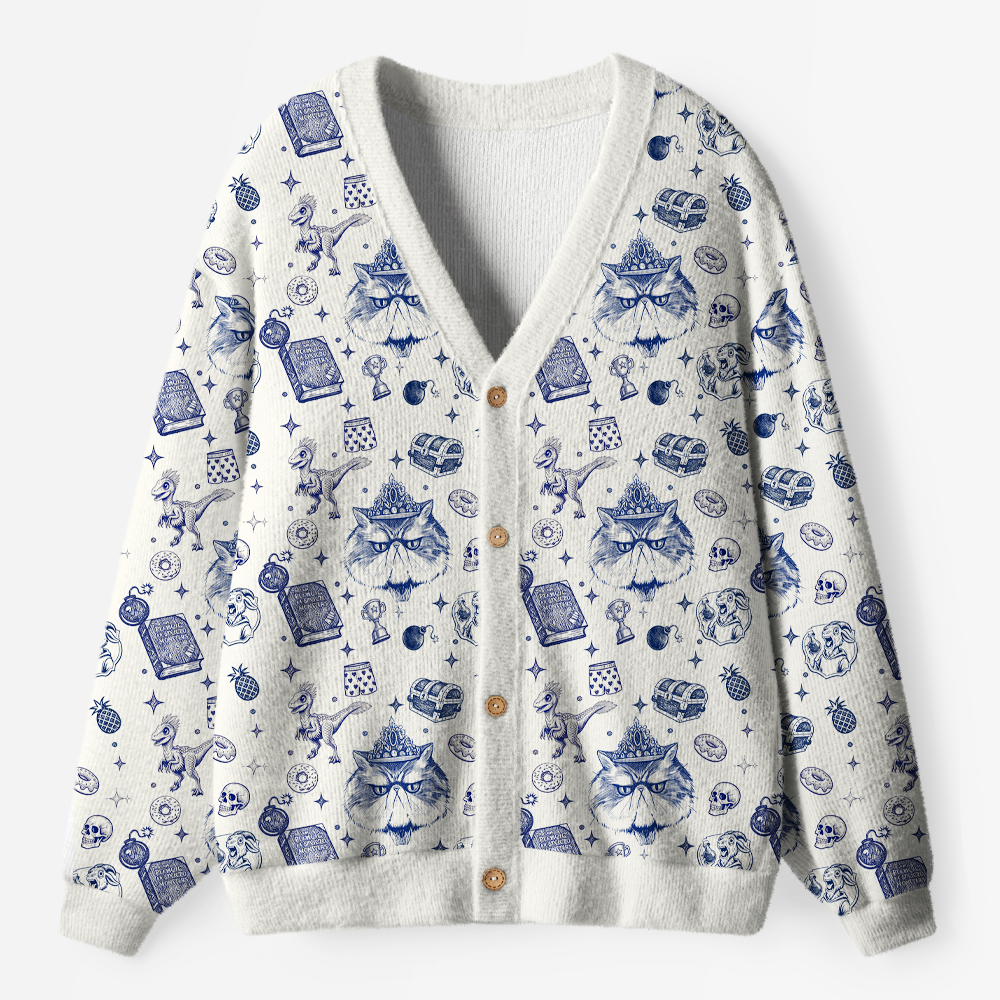 Pagewings Sci-Fi Book Lover Light Knit Unisex Cardigan Sweaters