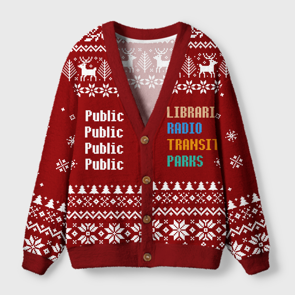 Pagewings Public Libraries Light Knit Unisex Cardigan Sweaters