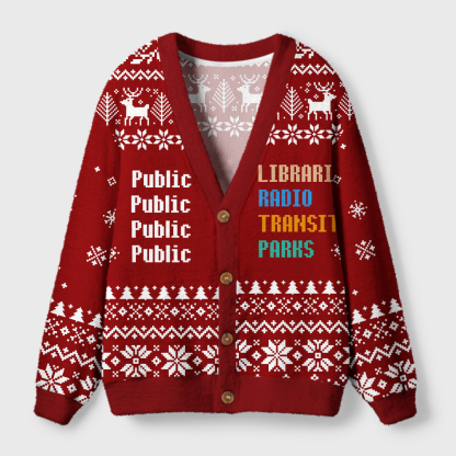 Pagewings Public Libraries Light Knit Unisex Cardigan Sweaters