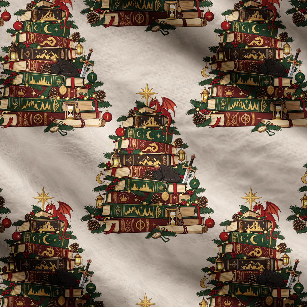 Pagewings Christmas Book Dragon Women's Cardigan Sweater