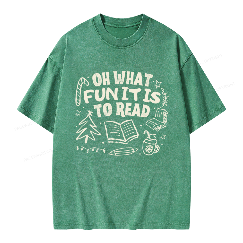 Pagewings Book Lover Holiday Unisex Washed T-shirt