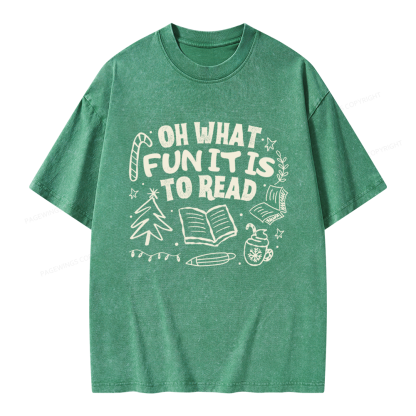 Pagewings Book Lover Holiday Unisex Washed T-shirt