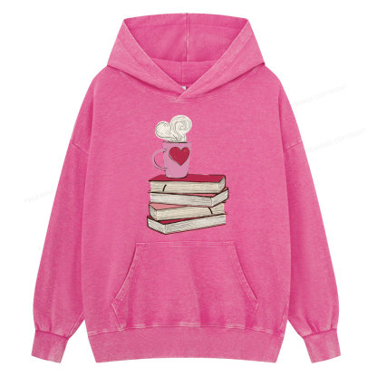 Pagewing Valentine's Day Gift for the Book Lover Unisex Washed Hoodie