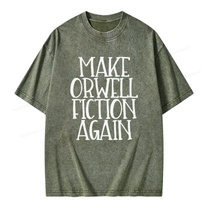 Pagewings Make Orwell Fiction Again Unisex Washed T-shirt