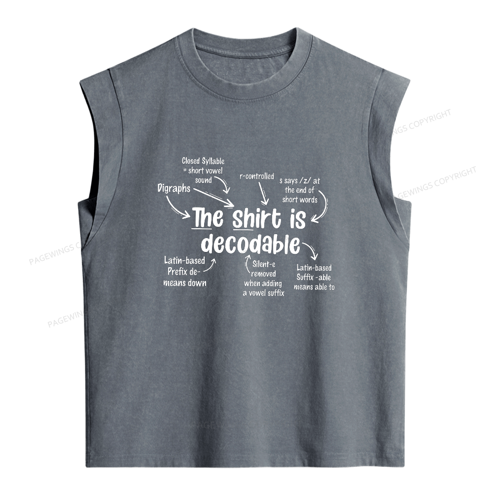 Pagewings The Shirt Is Decodable Women's Washed Tank Top