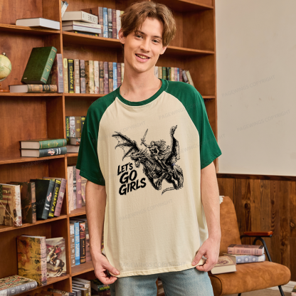 Pagewings Woman Dragon Rider Raglan T-shirt