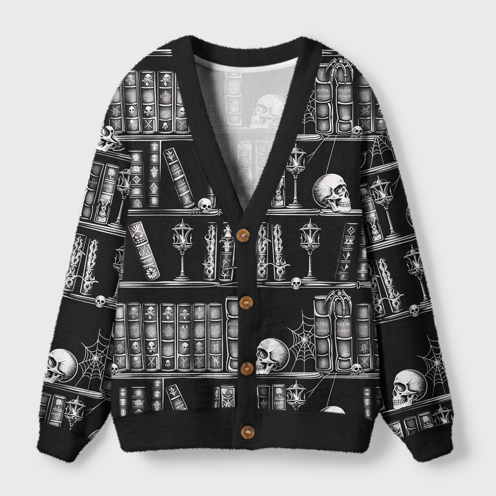 Pagewings Dark Romance Book Lover Light Knit Unisex Cardigan Sweaters