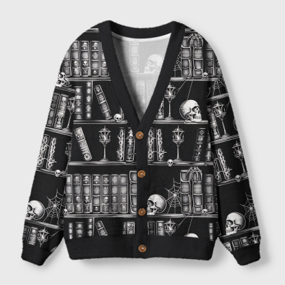 Pagewings Dark Romance Book Lover Light Knit Unisex Cardigan Sweaters