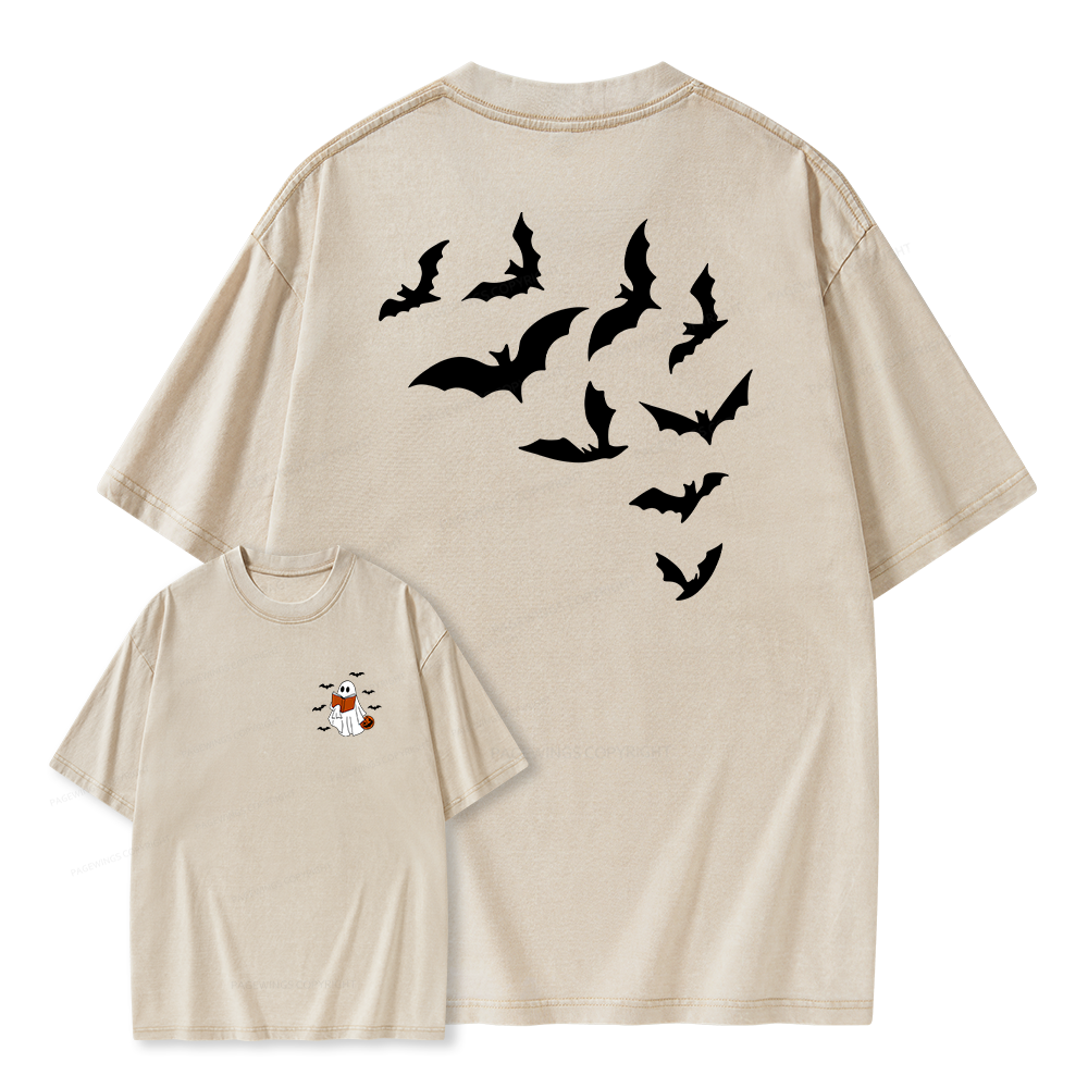 Pagewings Book Lover Halloween Unisex Washed T-shirt