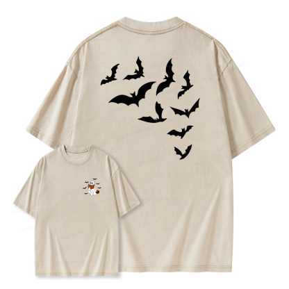 Pagewings Book Lover Halloween Unisex Washed T-shirt