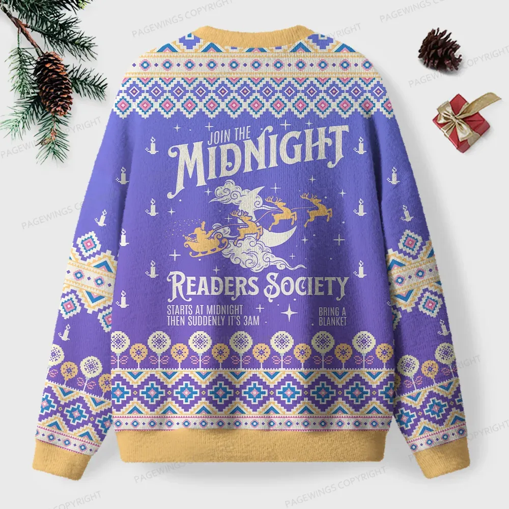 Pagewings Join The Midnight Readers Society Unisex Ugly Knit Sweatshirt