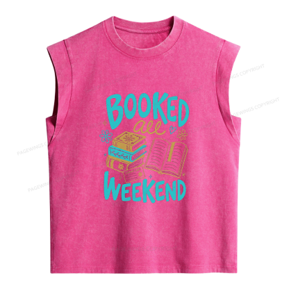 Pagewings Booked All Weekend  Women's Washed Tank Top