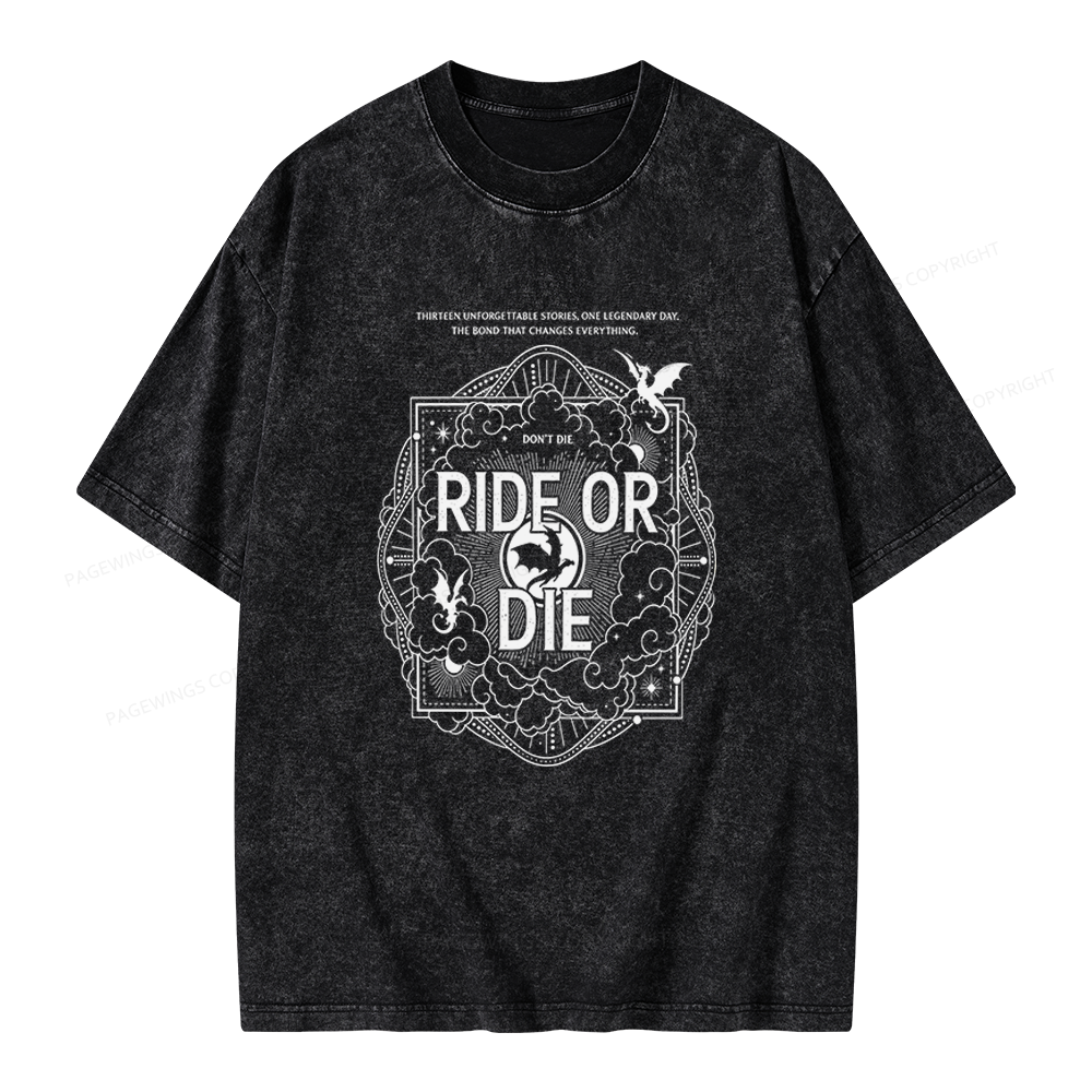 Pagewings Ride or Die Unisex Washed T-shirt