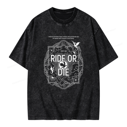 Pagewings Ride or Die Unisex Washed T-shirt