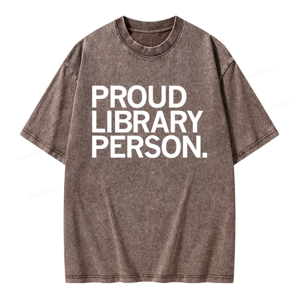 Pagewings Proud Library Person Unisex Washed T-shirt