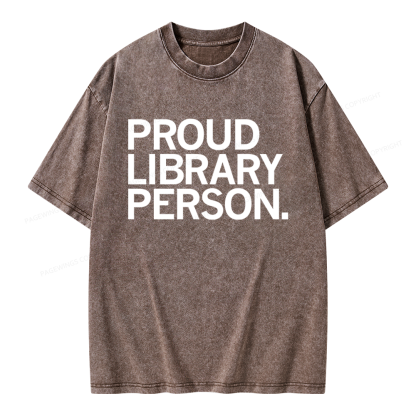 Pagewings Proud Library Person Unisex Washed T-shirt
