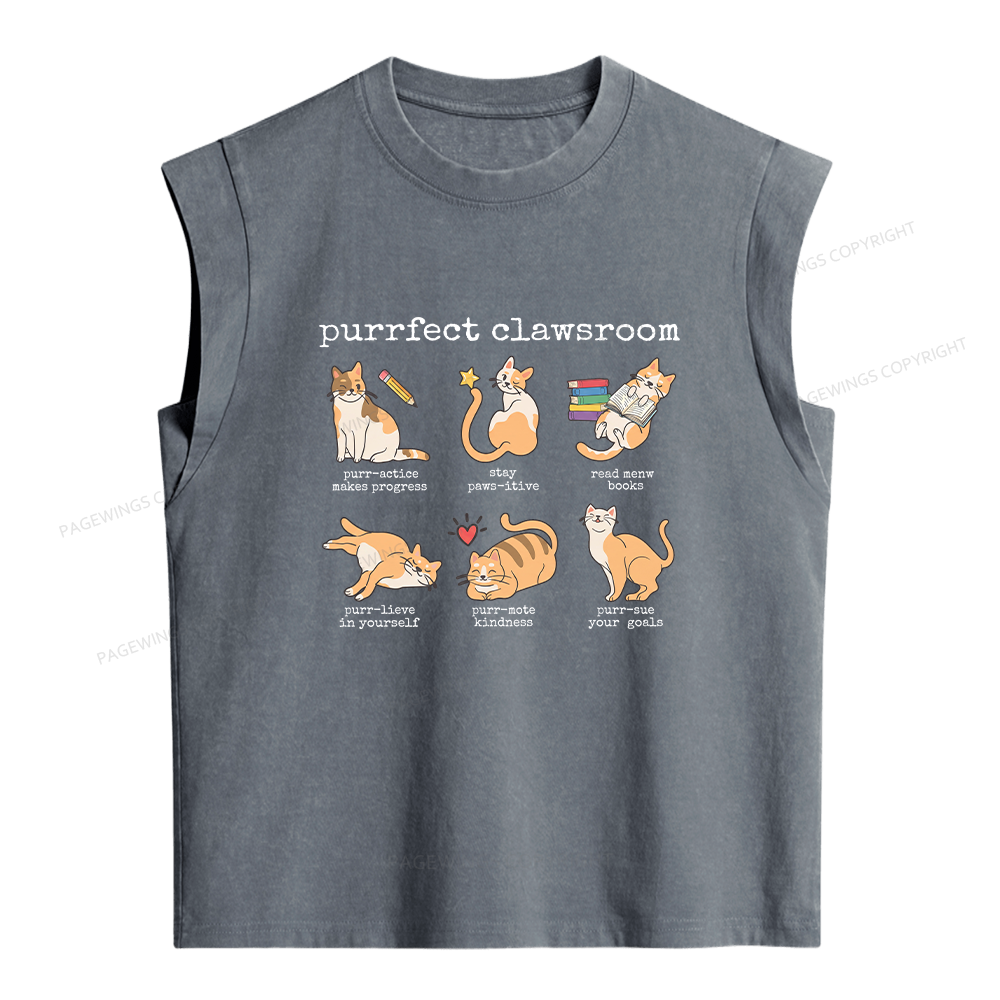 Pagewing Funny Teacher  Women's Washed Tank Top