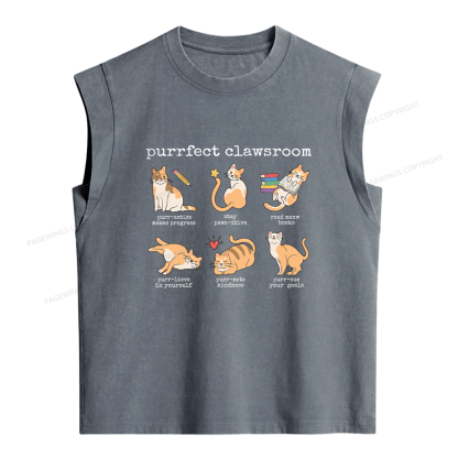 Pagewing Funny Teacher  Women's Washed Tank Top
