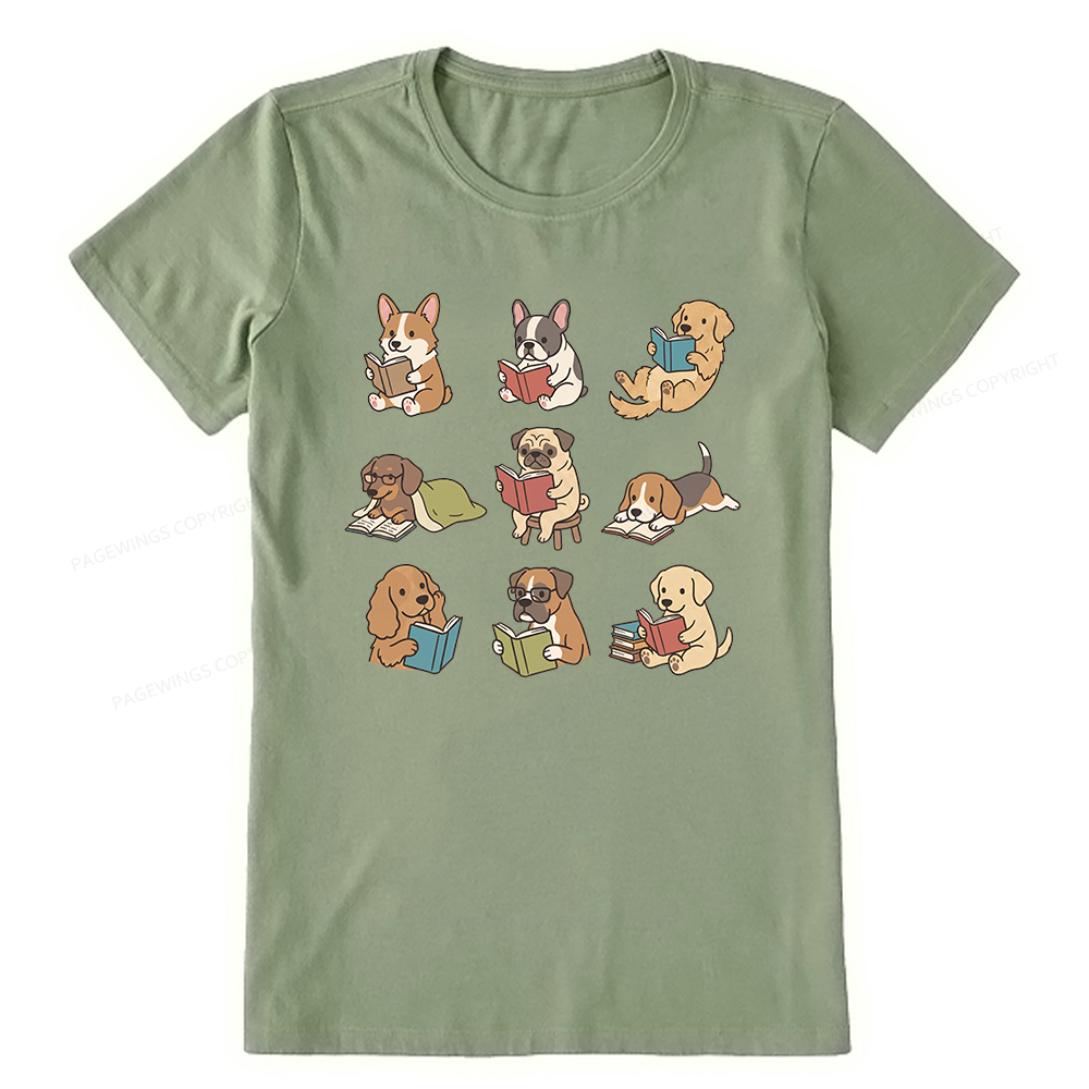 Pagewings Funny Dog Reading Unisex Classic T-shirt