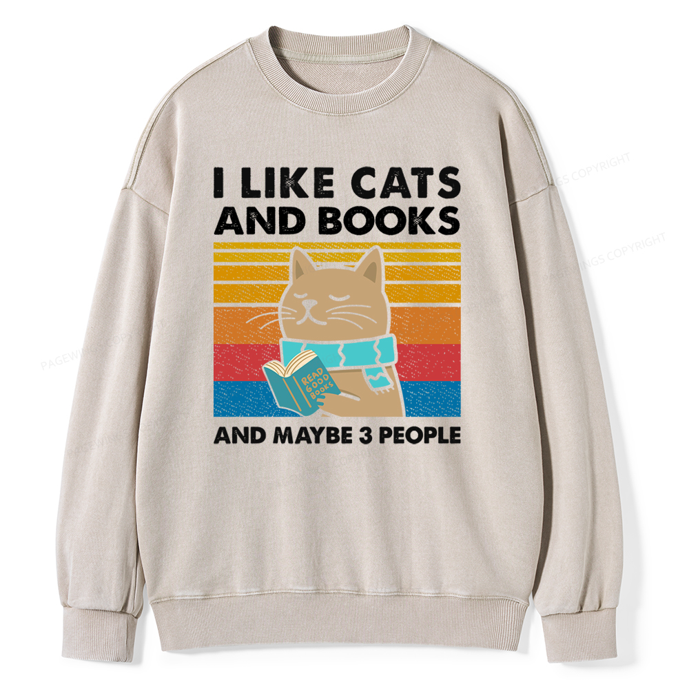 Pagewings Like Book And Maybe 3 People Unisex Washed Sweatshirt