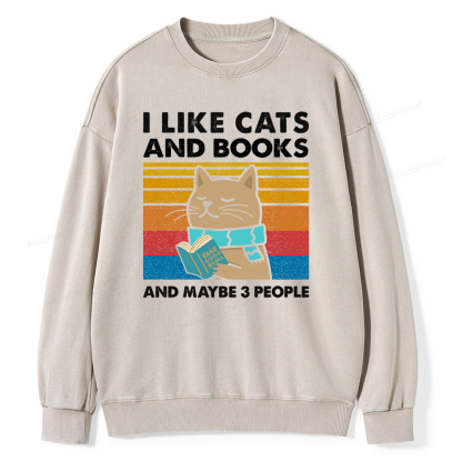 Pagewings Like Book And Maybe 3 People Unisex Washed Sweatshirt