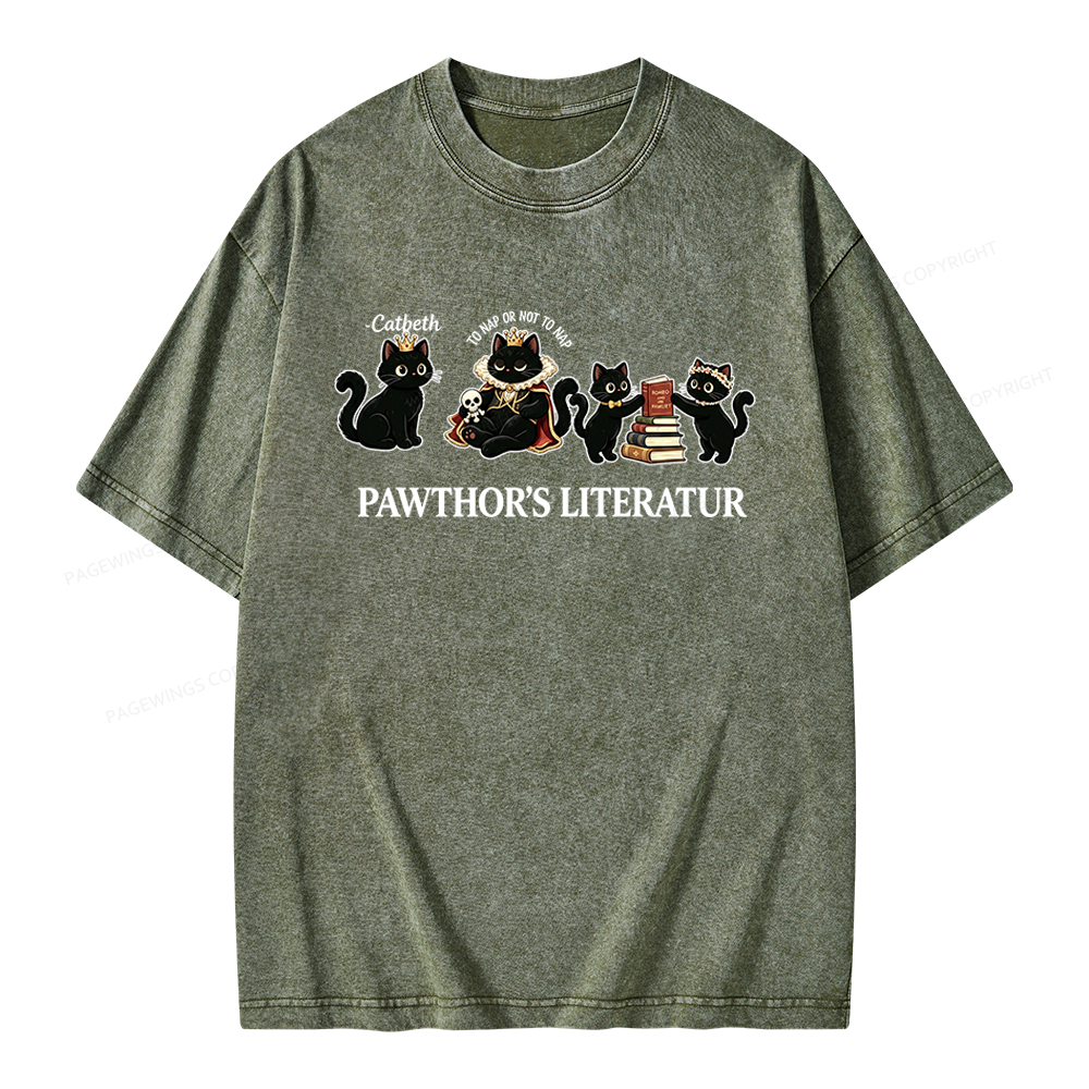 Pagewings Pawthor's Literatur Unisex Washed T-shirt