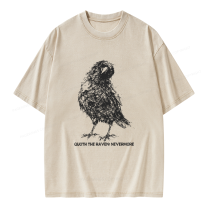 Pagewings Nevermore Crow Unisex Washed T-shirt