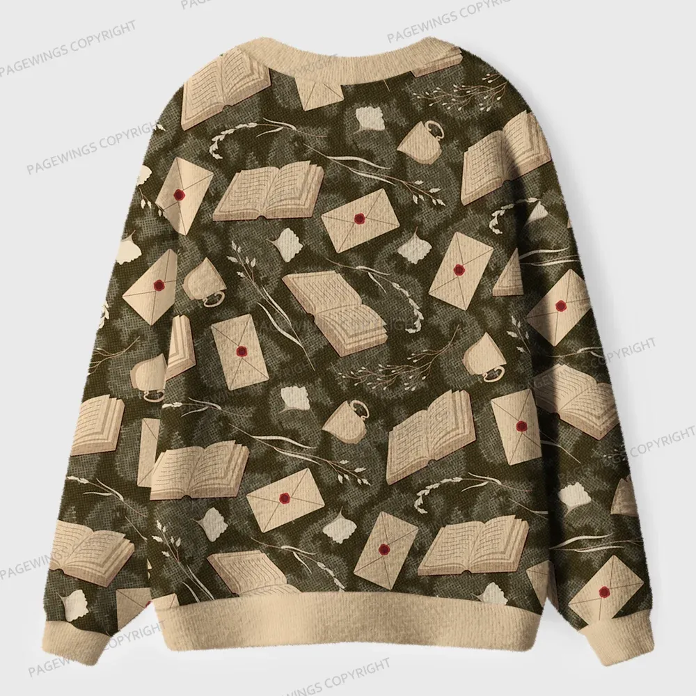 Pagewings Book Lover Unisex Ugly Cardigan Sweaters