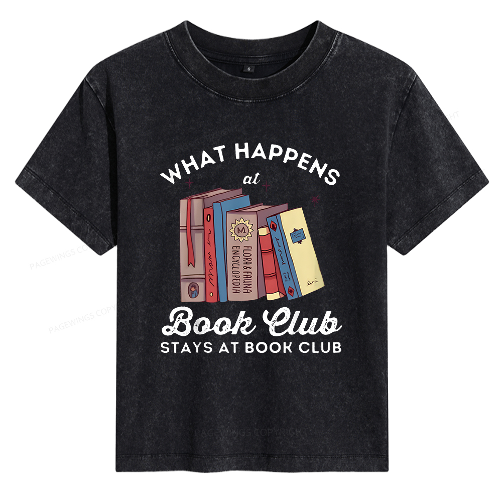 Pagewings Stays At Book Club Book Women's Washed T-shirt