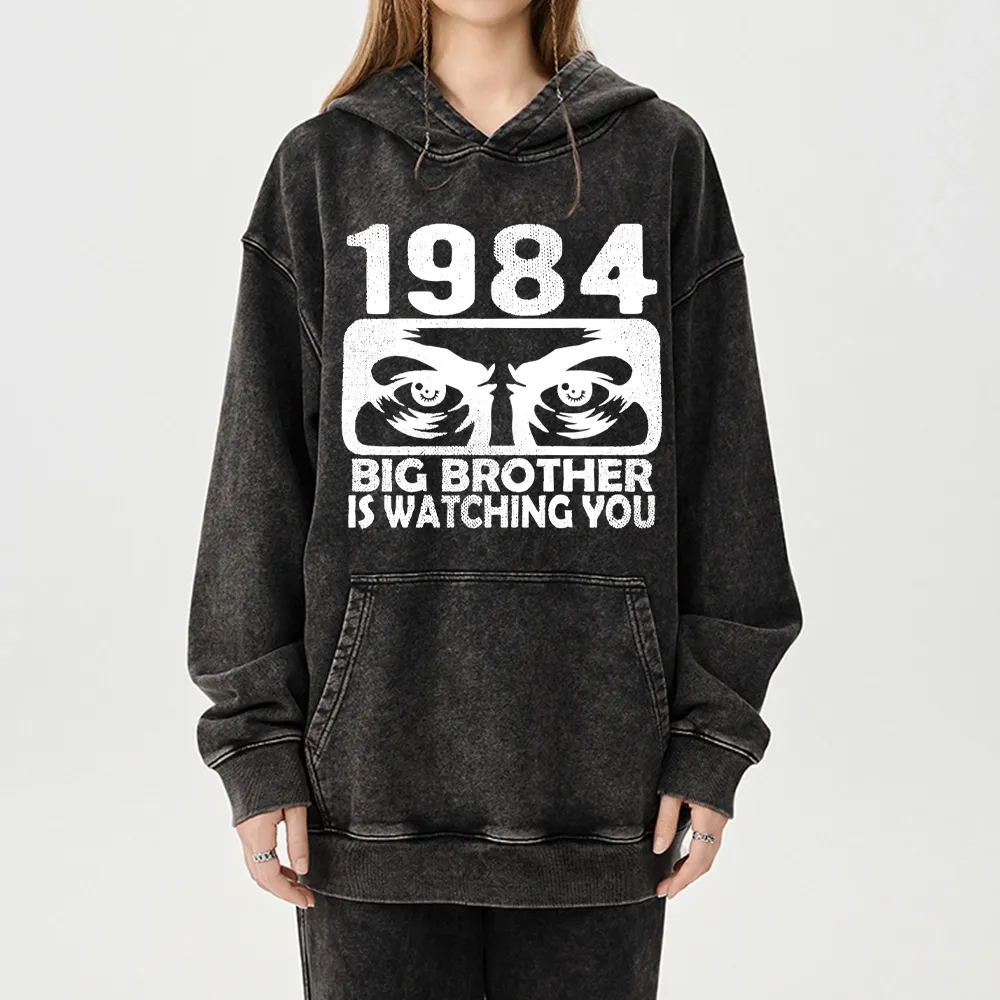 Pagewings Big Brother is Watching You Unisex Washed Hoodie