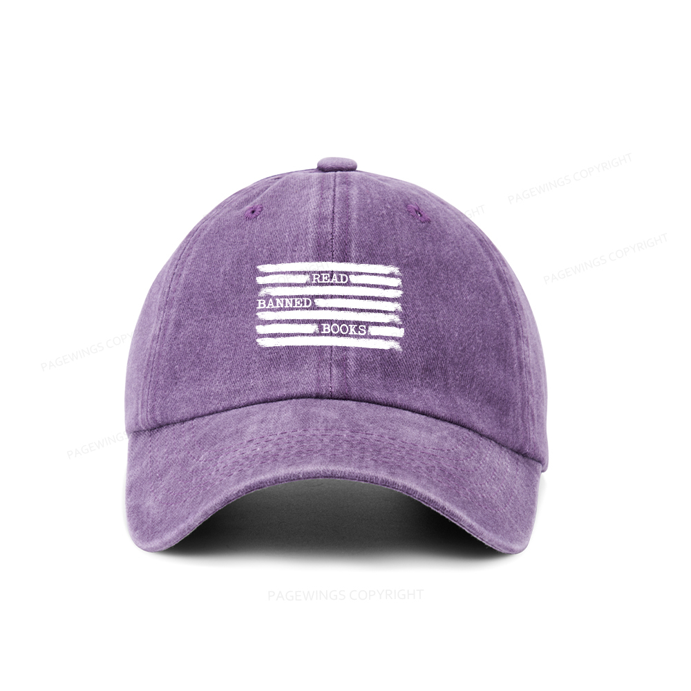 Pagewings Read Banned Books Bookworm Librarian Washed Cap