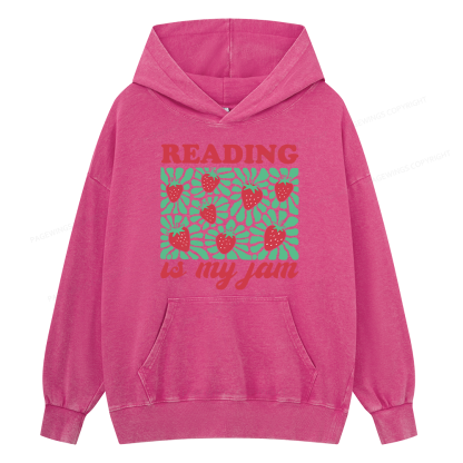Pagewings Reading Is My Jam Unisex Washed Hoodie
