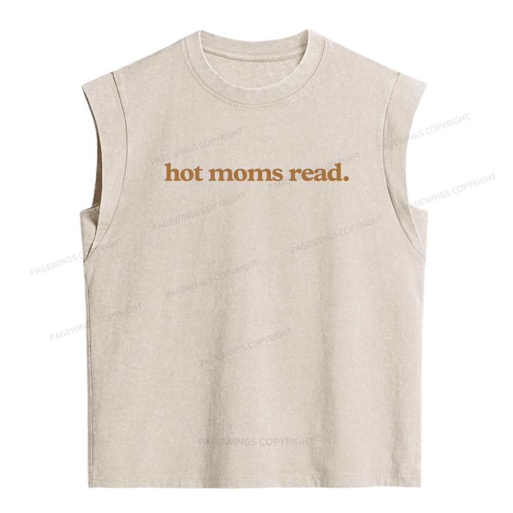 Pagewings Hot Moms Read Women's Washed Tank Top