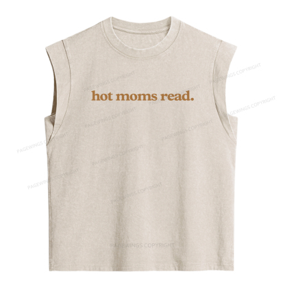 Pagewings Hot Moms Read Women's Washed Tank Top
