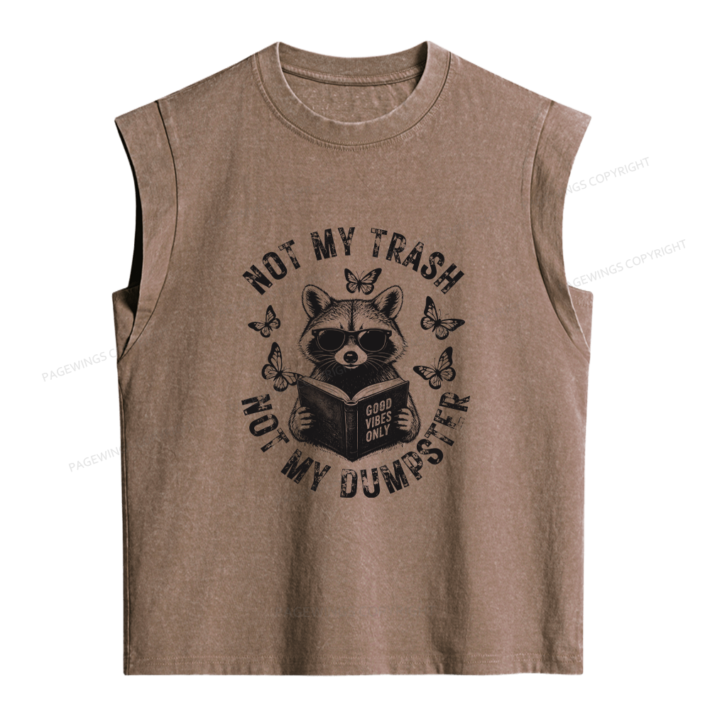 Pagewings Not My Trash Women's Washed Tank Top