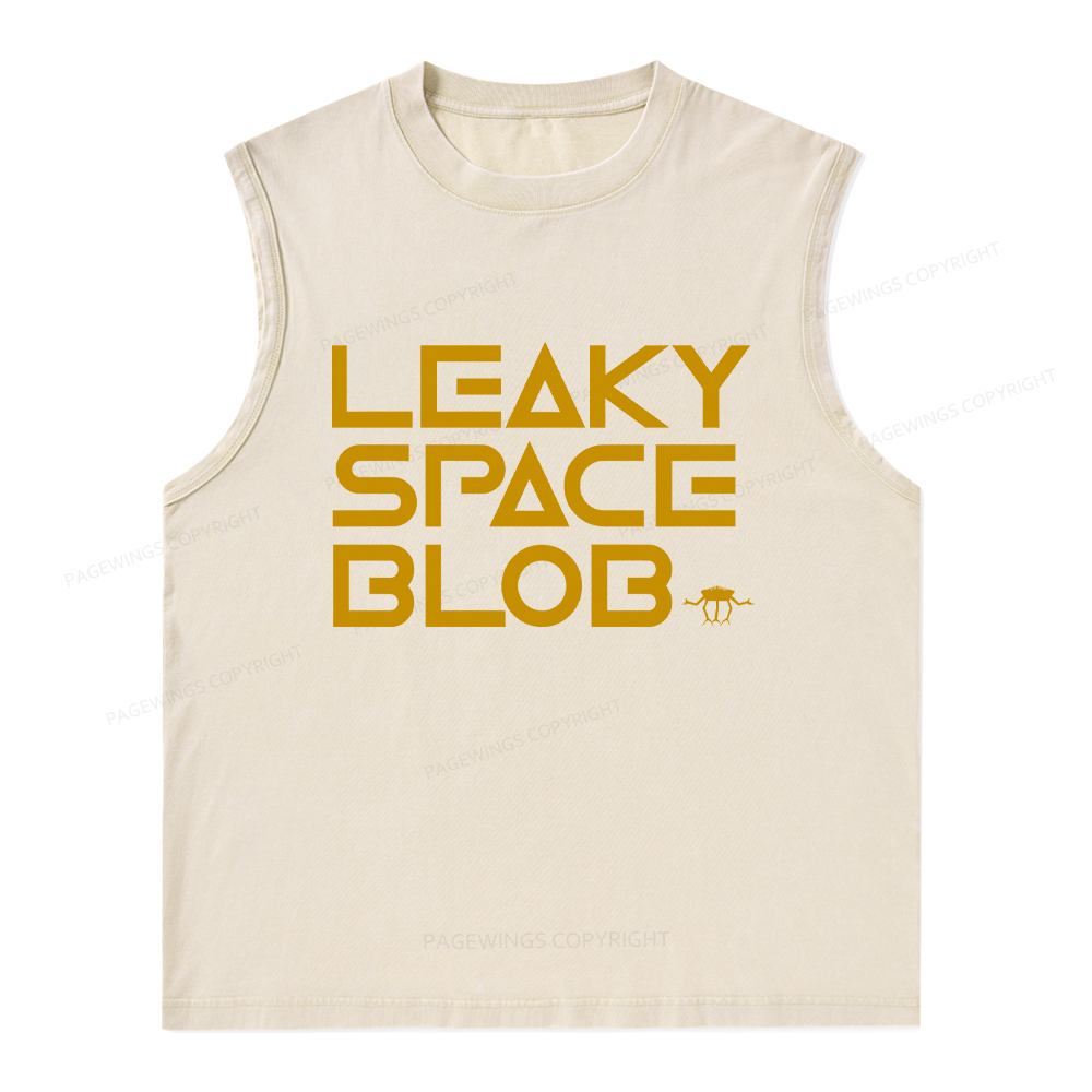 Pagewings Leaky Space Blob Unisex Washed Tank Top