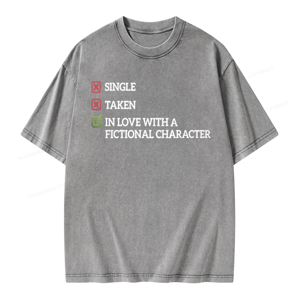 Pagewings In Love With A Fictional Character Unisex Washed T-shirt