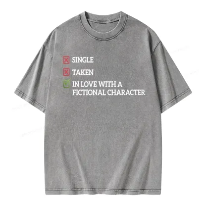 Pagewings In Love With A Fictional Character Unisex Washed T-shirt