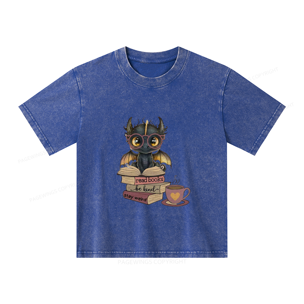 Pagewings Fourth Wing Dargon Unisex Kids Washed T-shirt