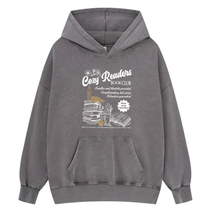 Pagewings Cozy reader Unisex Washed Hoodie