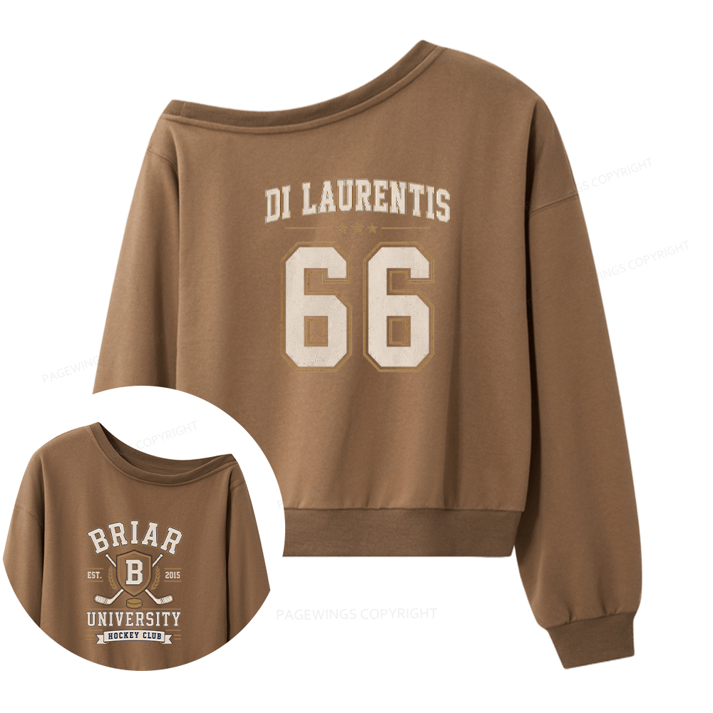 Pagewings Hockey Romance Women Off Shoulder Sweatshirt