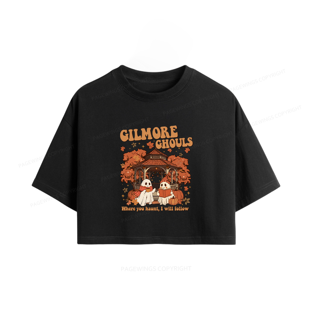 Pagewings Reading Book Halloween Women Crop Tops
