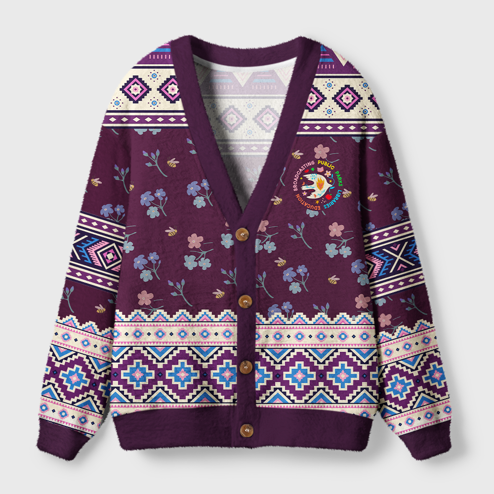 Pagewings Supporting Public Libraries Light Knit Unisex Cardigan Sweaters