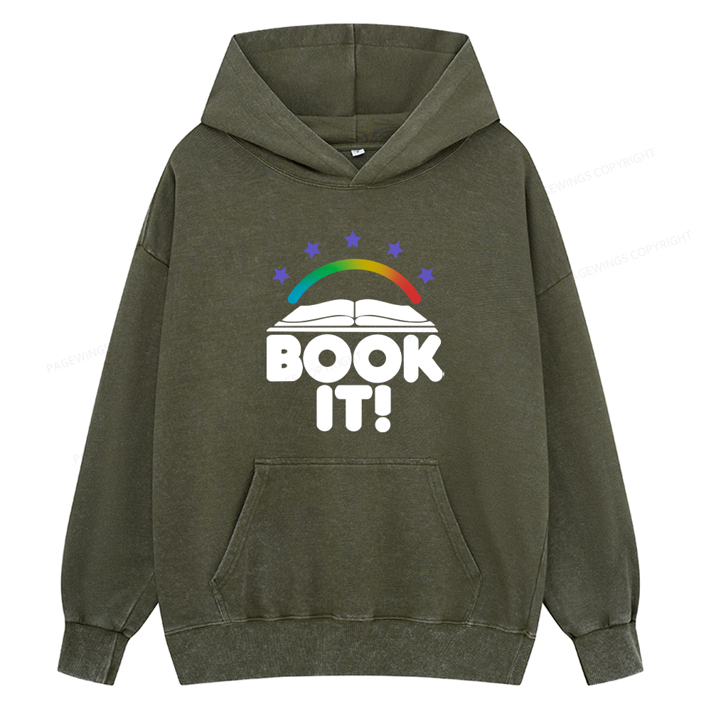 Pagewings Book It Unisex Washed Hoodie
